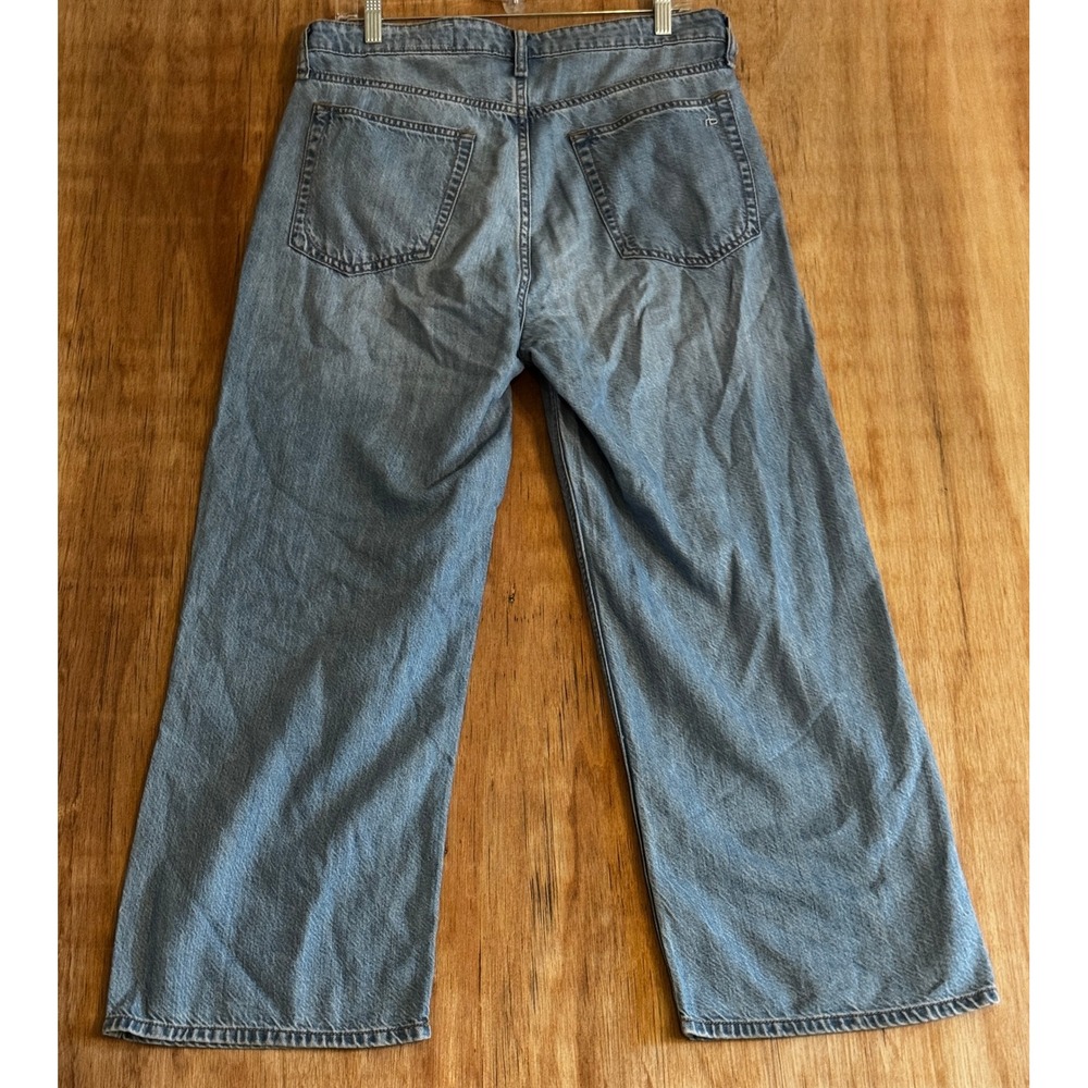 Rag & Bone Lori Mid-Rise Crop Wide Leg Jeans 28 Light Wash Blue Denim Pants - Picture 4 of 11